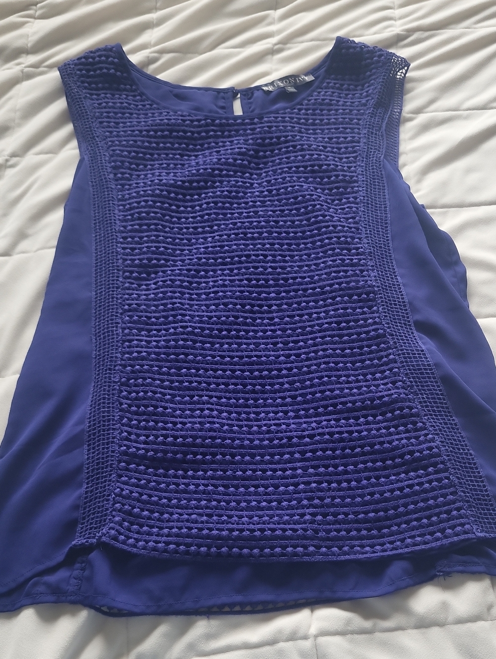 Brixon Ivy Crochet-Front Camisole in Royal Blue